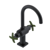 Rubinet Single Hole Dual Handle Lav. Set. (less drain) Matt Black