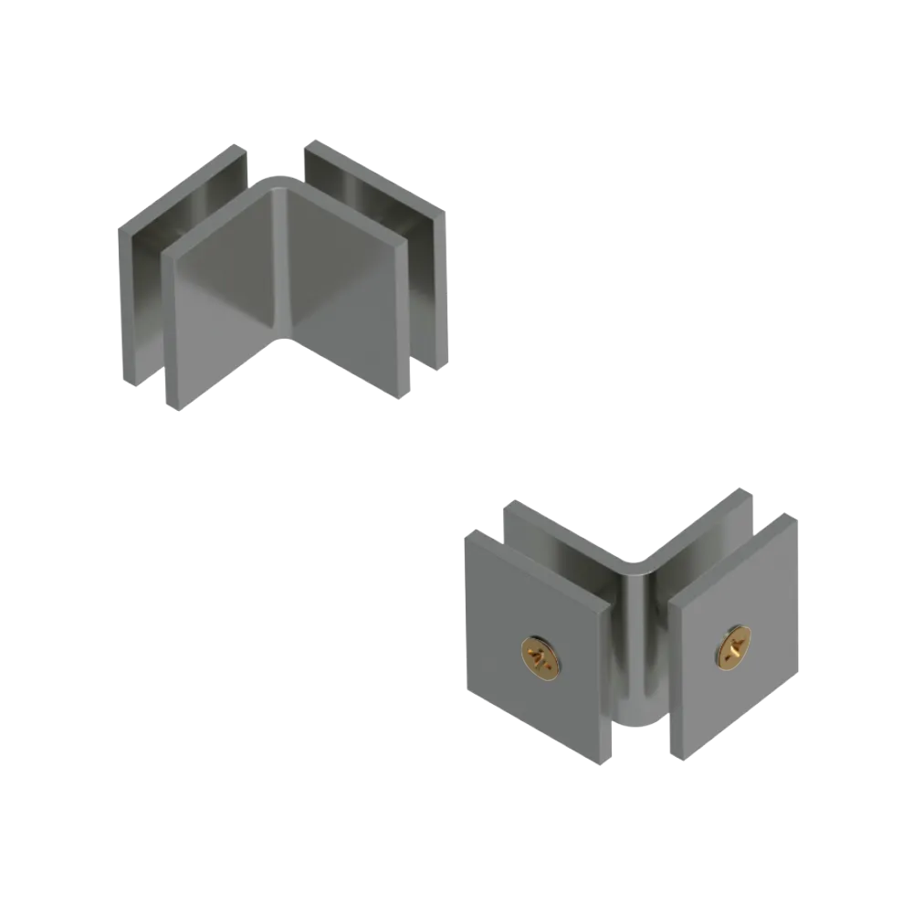 Rubinet 90 Glass to Glass Open Face Satin Nickel