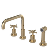 Rubinet Widespread Kitchen Set with Hand Spray Gold