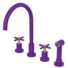 Rubinet Widespread Kitchen Set with LaSalle Spout with Hand Spray Purple Haze