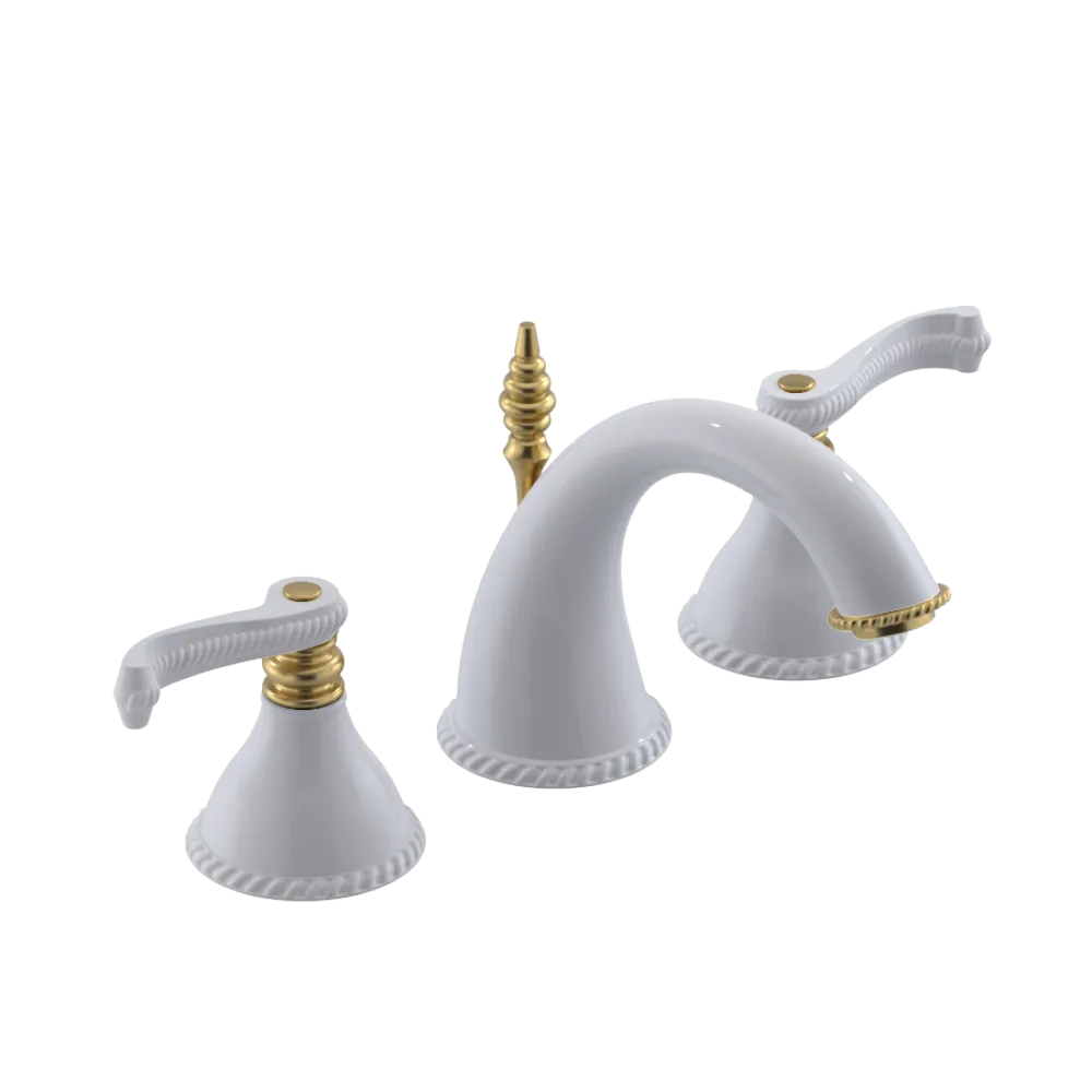 Rubinet Widespread Lav. Set. (less drain) White