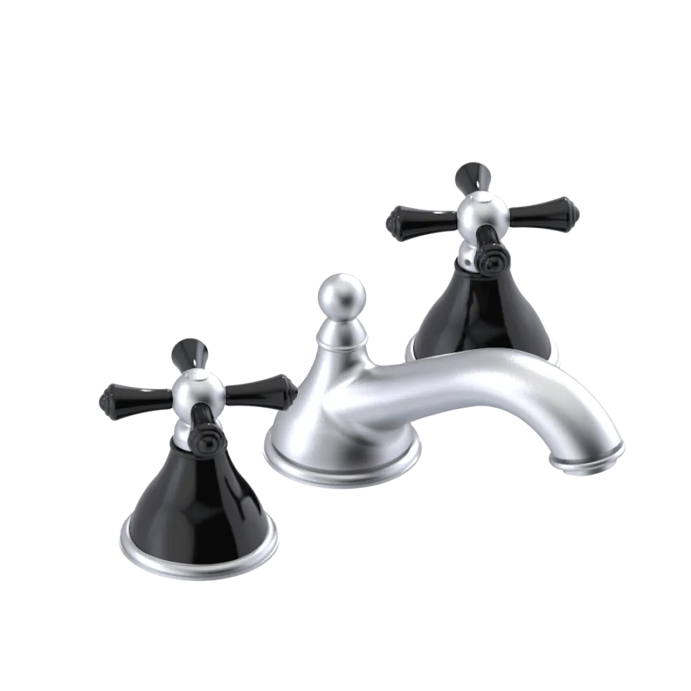 Rubinet Widespread Lav. Set. (less drain) Satin Chrome
