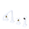 Rubinet Widespread Kitchen Set with Genesis Spout with Hand Spray Matt White