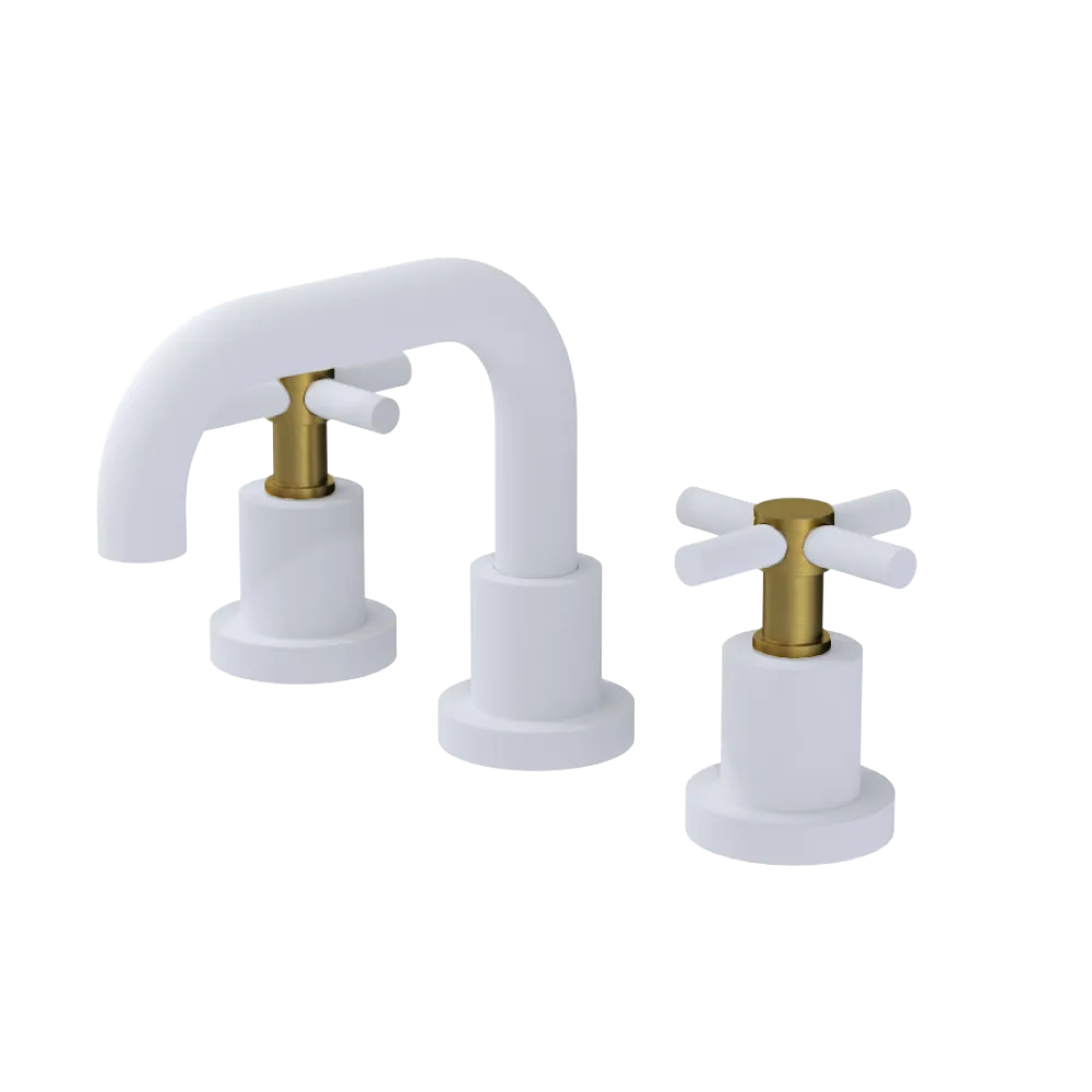 Rubinet Widespread Lav. Set. (less drain) Matt White