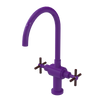 Rubinet Two Handle Single Hole Kitchen Set with LaSalle Spout Purple Haze