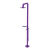 Rubinet Pressure Balance Outdoor Shower with Foot Rinse & 10" Shower Head (with shelf) - 304 Stainless Steel Purple Haze
