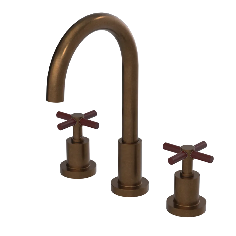 Rubinet Widespread Kitchen Set with LaSalle Spout Tuscan Brass