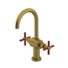 Rubinet Single Hole Dual Handle Lav. Set with LaSalle Spout (less drain) Antique Brass Matt