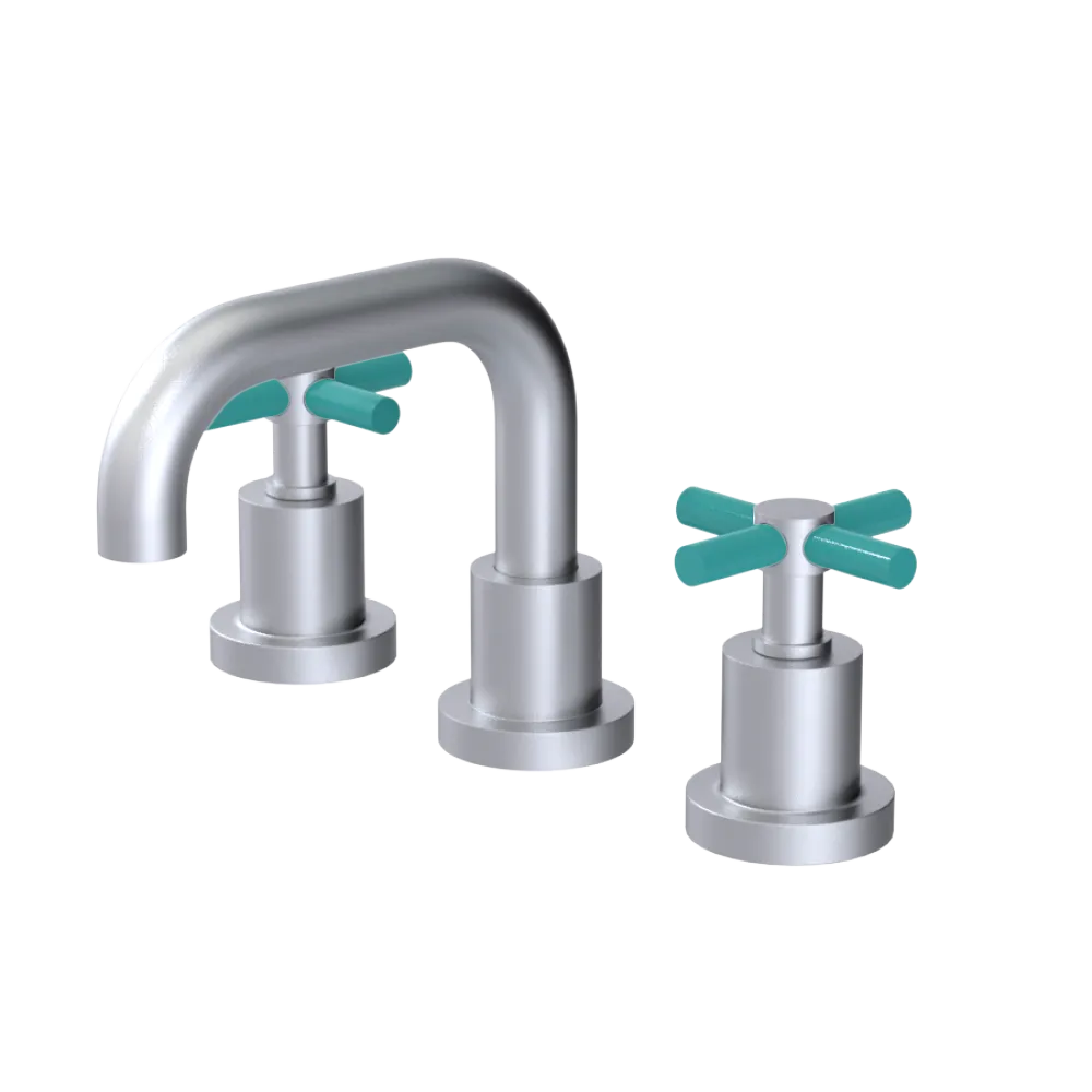 Rubinet Widespread Lav. Set. (less drain) Satin Chrome