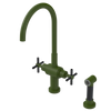 Rubinet Two Handle Single Hole Kitchen Set with LaSalle Spout with Hand Spray Green Envy