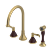 Rubinet Widespread Kitchen Set with Hand Spray Satin Brass