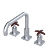Rubinet Widespread Kitchen Set with Genesis Spout Satin Chrome
