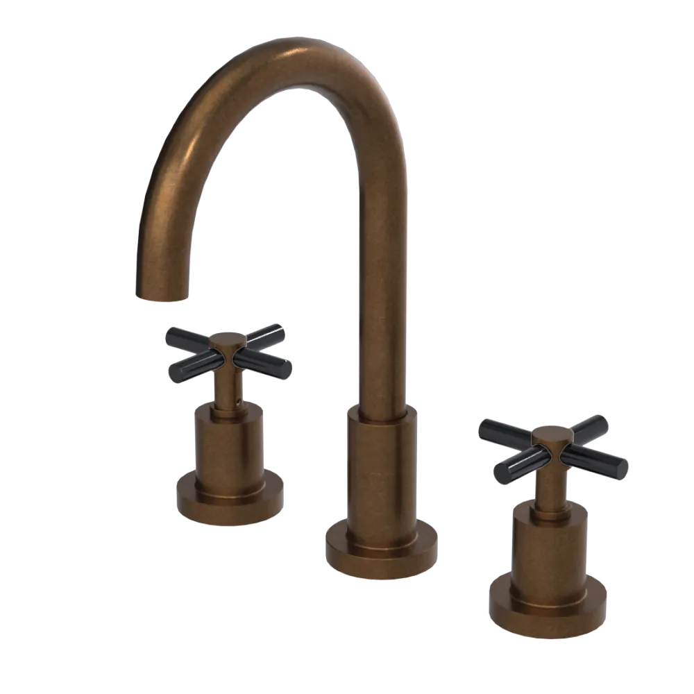 Rubinet Widespread Kitchen Set with LaSalle Spout Tuscan Brass