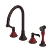 Rubinet Widespread Kitchen Set with Hand Spray Tuscan Brass