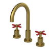 Rubinet Widespread Kitchen Set with LaSalle Spout Antique Brass Matt