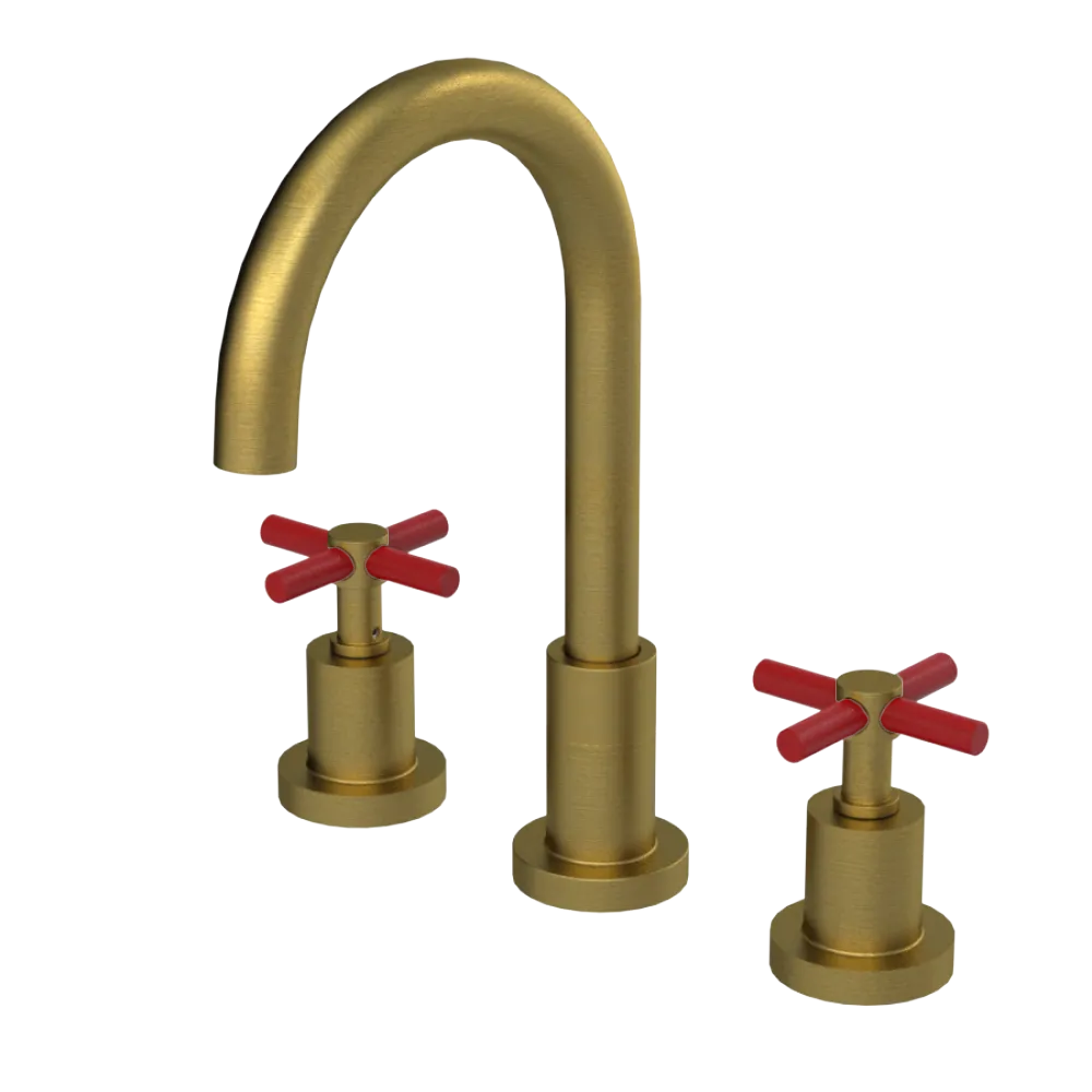 Rubinet Widespread Kitchen Set with LaSalle Spout Antique Brass Matt