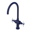 Rubinet Two Handle Single Hole Kitchen Set with LaSalle Spout Midnight Blue
