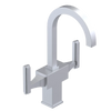Rubinet Single Hole Dual Handle Lav. Set. (less drain) Satin Chrome