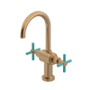 Rubinet Single Hole Dual Handle Lav. Set with LaSalle Spout (less drain) Satin Gold