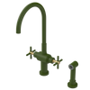Rubinet Two Handle Single Hole Kitchen Set with LaSalle Spout with Hand Spray Green Envy