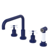 Rubinet Widespread Kitchen Set with Hand Spray Midnight Blue