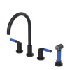 Rubinet Widespread Kitchen Set with Hand Spray Matt Black