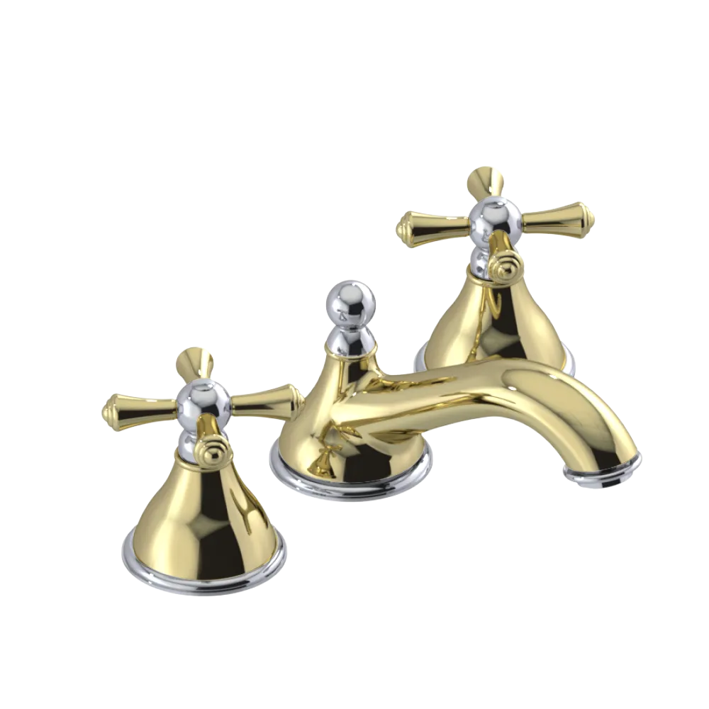 Rubinet Widespread Lav. Set. (less drain) Gold