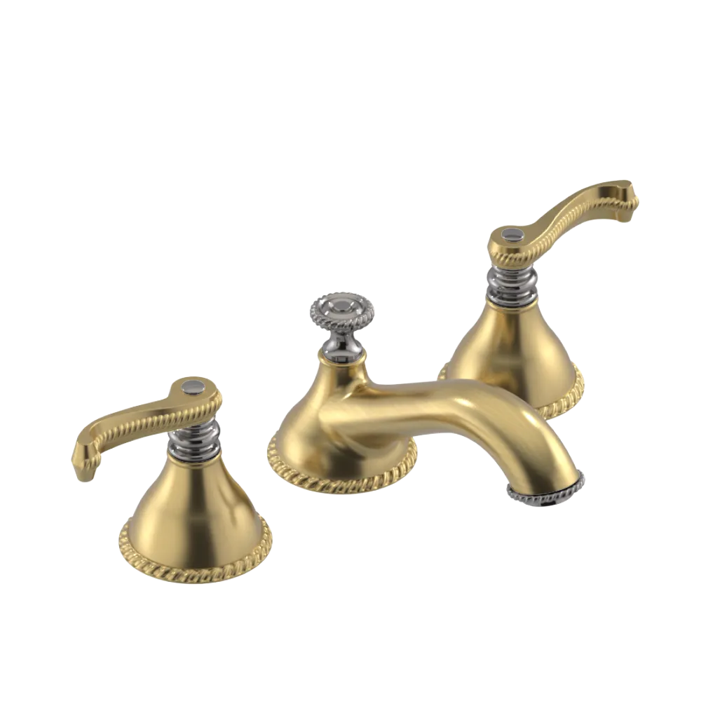 Rubinet Widespread Lav. Set. (less drain) Satin Brass