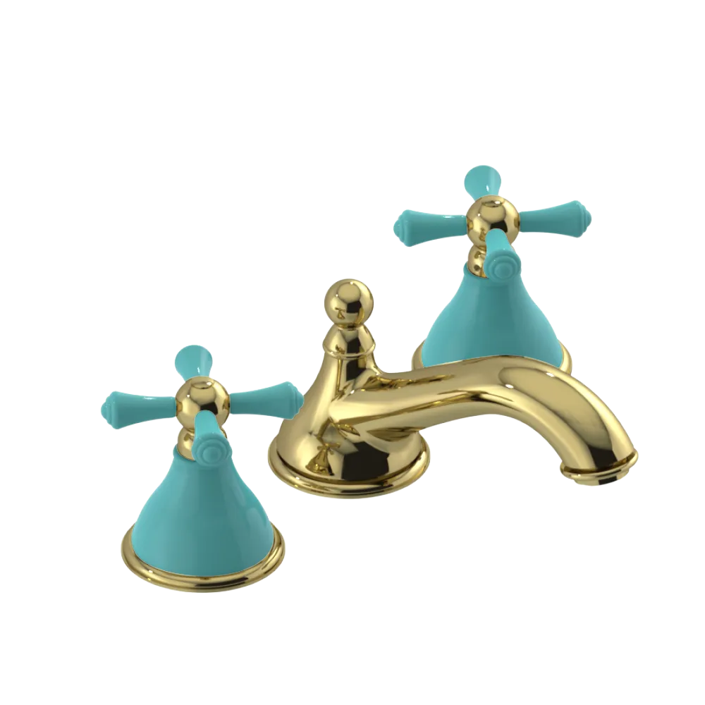 Rubinet Widespread Lav. Set. (less drain) Natural Brass