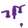 Rubinet Bidet Fitting with Spray, Diverter, and Vacuum Breaker (less drain) Purple Haze