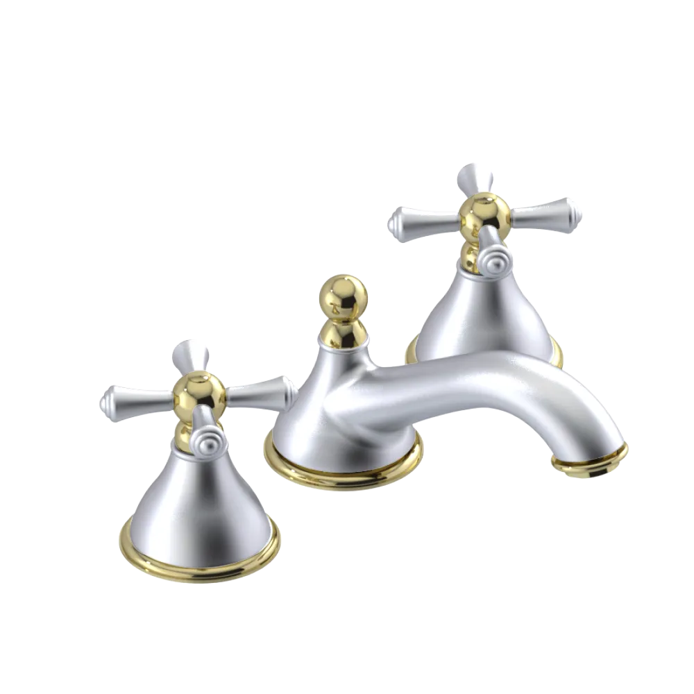Rubinet Widespread Lav. Set. (less drain) Satin Chrome