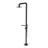 Rubinet Pressure Balance Outdoor Shower with Hand Held Shower & 10" Shower Head (with shelf) - 304 Stainless Steel Matt Black