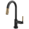 Brizo Smarttouch Pull Down Prep Faucet With Arc Spout Knurled Handle