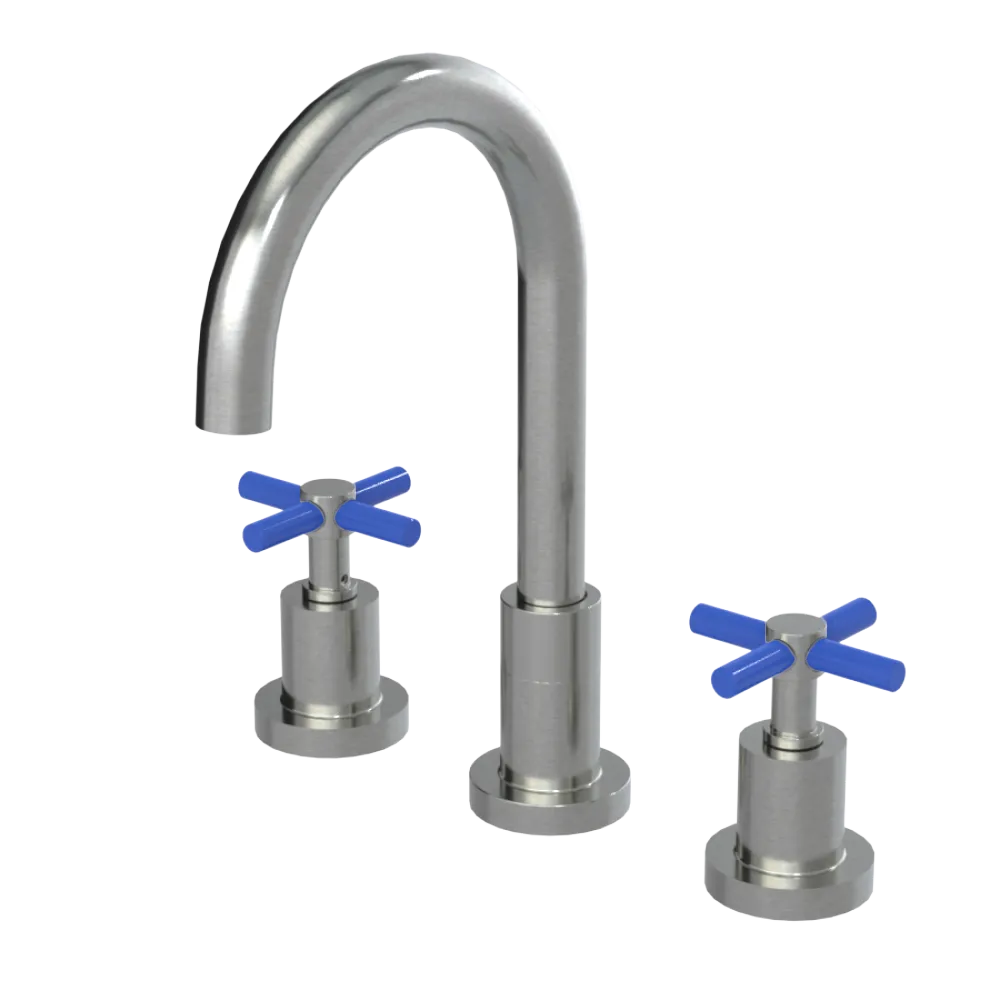 Rubinet Widespread Kitchen Set with LaSalle Spout Satin Nickel