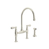 Perrin & Rowe Georgian Era Bridge Kitchen Faucet With Side Spray