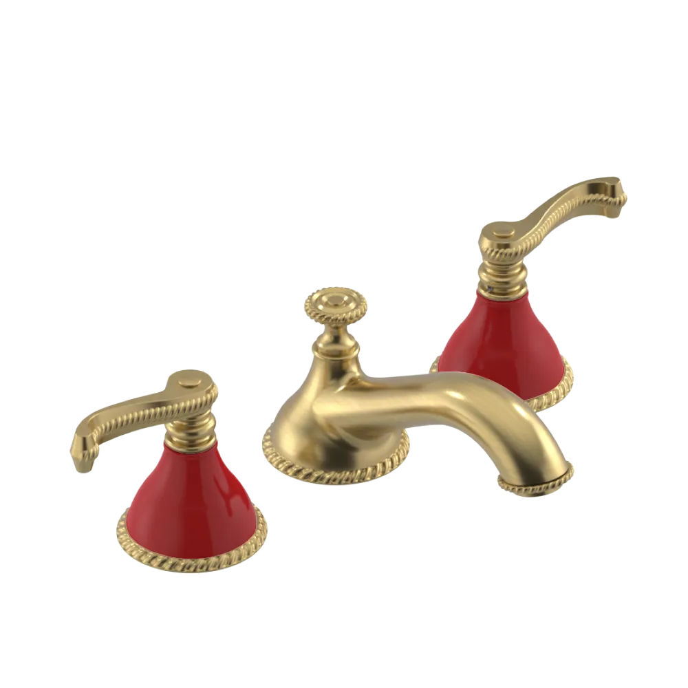 Rubinet Widespread Lav. Set. (less drain) Satin Brass