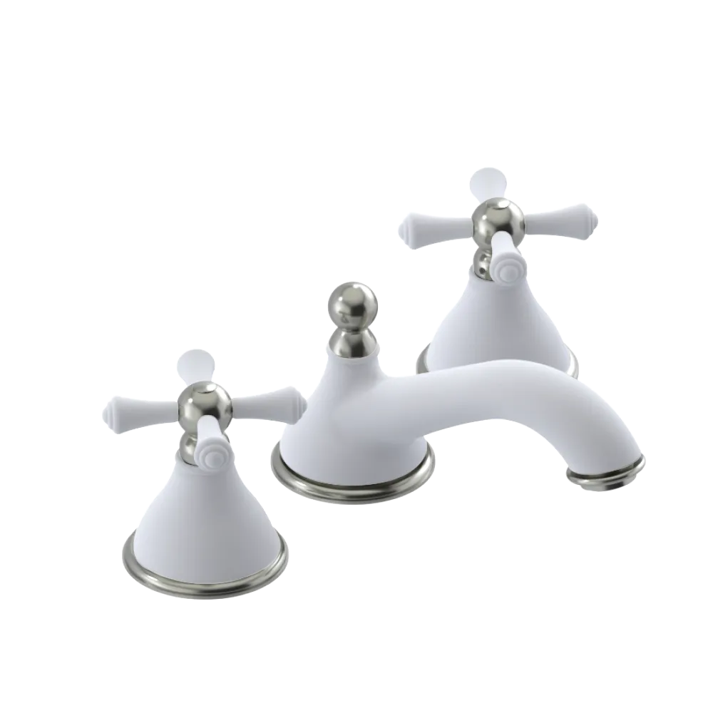 Rubinet Widespread Lav. Set. (less drain) Matt White