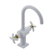 Rubinet Single Hole Dual Handle Lav. Set. (less drain) Matt White