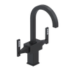 Rubinet Single Hole Dual Handle Lav. Set. (less drain) Matt Black