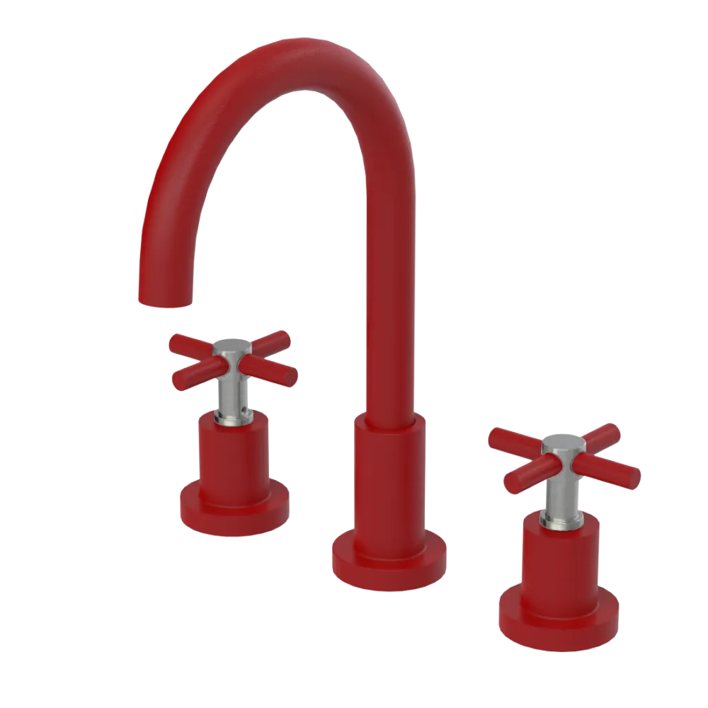 Rubinet Widespread Kitchen Set with LaSalle Spout Maroon
