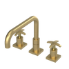 Rubinet Widespread Kitchen Set with Genesis Spout Satin Brass
