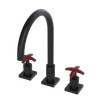 Rubinet Widespread Kitchen Set Matt Black