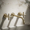 Purist® Wall-mount bathroom sink faucet trim with Cross handles, 1.2 gpm