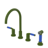 Rubinet Widespread Kitchen Set with Hand Spray Green Envy