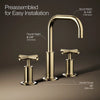 Purist® Widespread bathroom sink faucet with Cross handles, 1.2 gpm