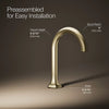 Occasion® Bathroom sink faucet spout with Cane design, 0.5 gpm