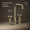 Purist® Widespread bathroom sink faucet with Cross handles, 1.2 gpm