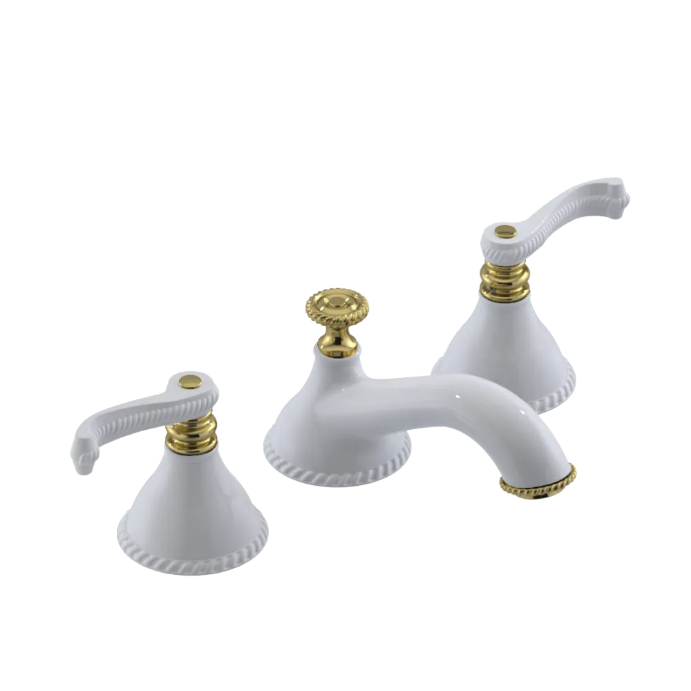 Rubinet Widespread Lav. Set. (less drain) White