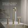Purist® Widespread bathroom sink faucet with Cross handles, 1.2 gpm