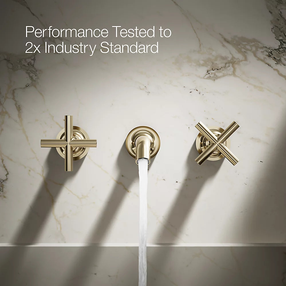 Purist® Wall-mount bathroom sink faucet trim with Cross handles, 1.2 gpm